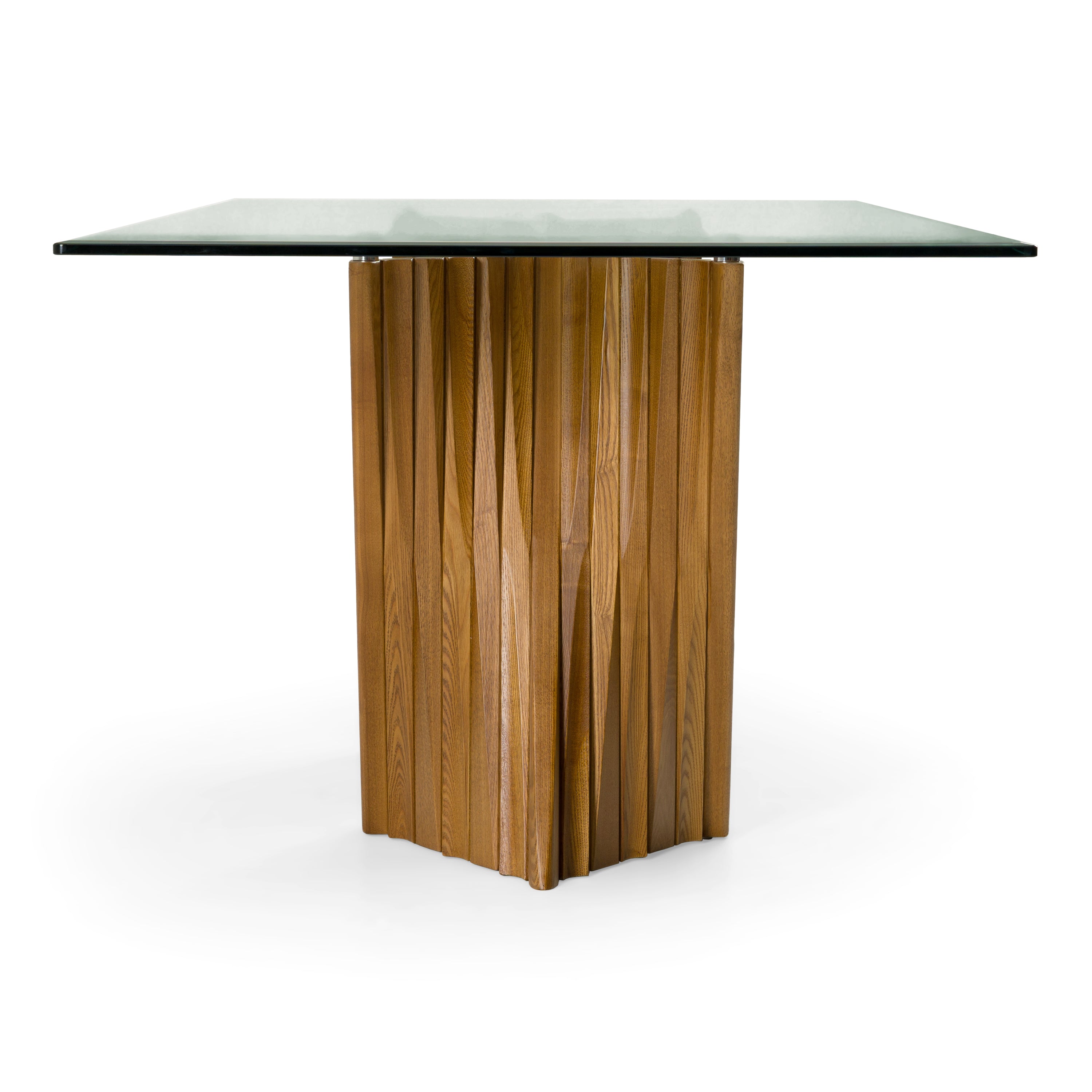 Corbin Mid-Century Walnut and Glass Dining Table