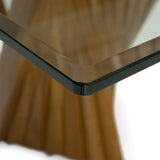 Corbin Mid-Century Walnut and Glass Dining Table