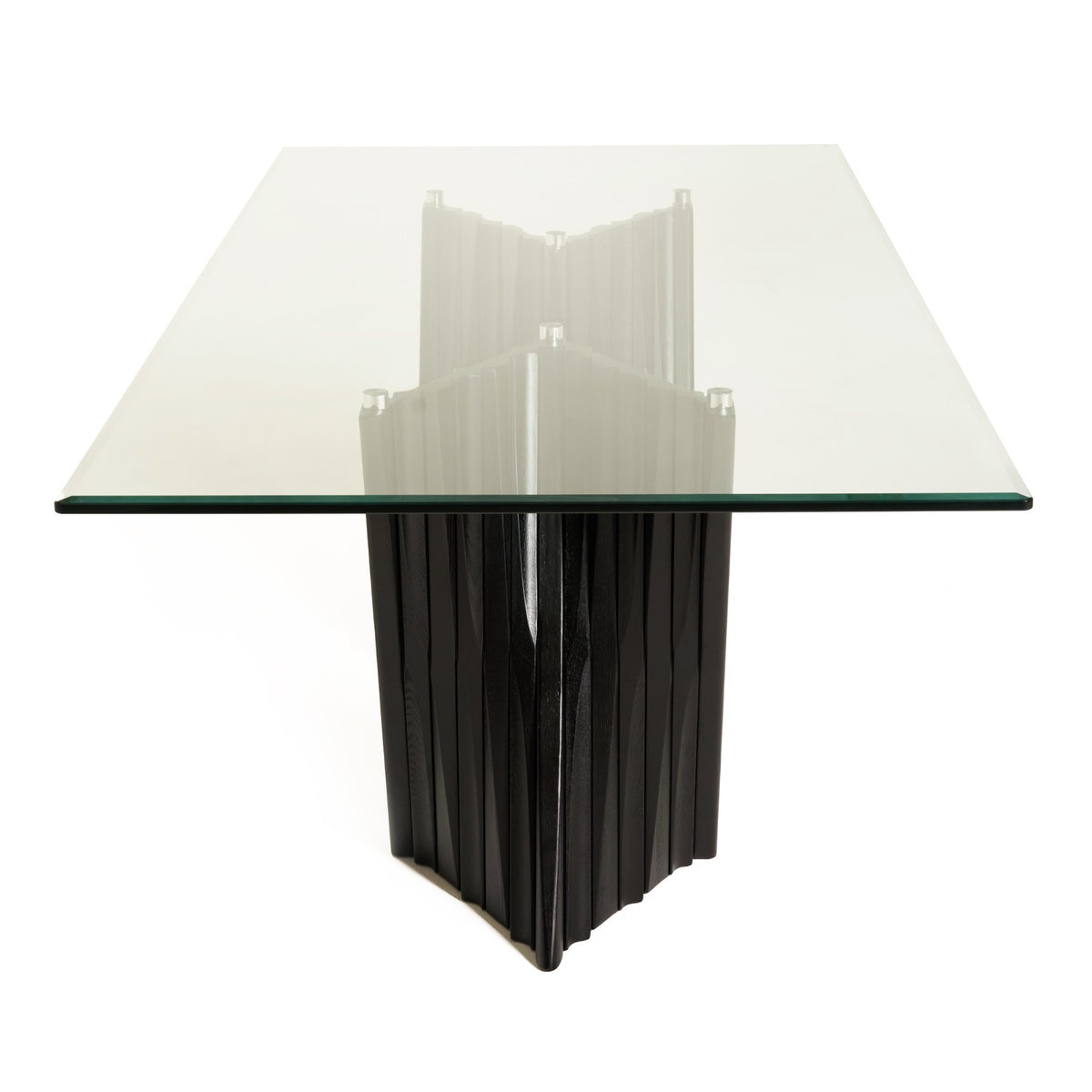 Corbin Mid-Century Black Ash & Glass Dining Table
