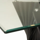 Corbin Mid-Century Black Ash & Glass Dining Table