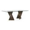 Corbin Mid-Century Grey Ash & Glass Dining Table