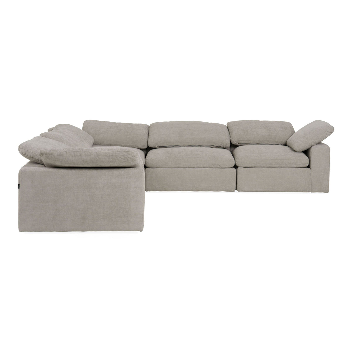 Corinth Modern Grey Fabric Sectional Sofa with 3 Power Recliners