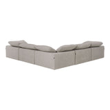 Corinth Modern Grey Fabric Sectional Sofa with 3 Power Recliners
