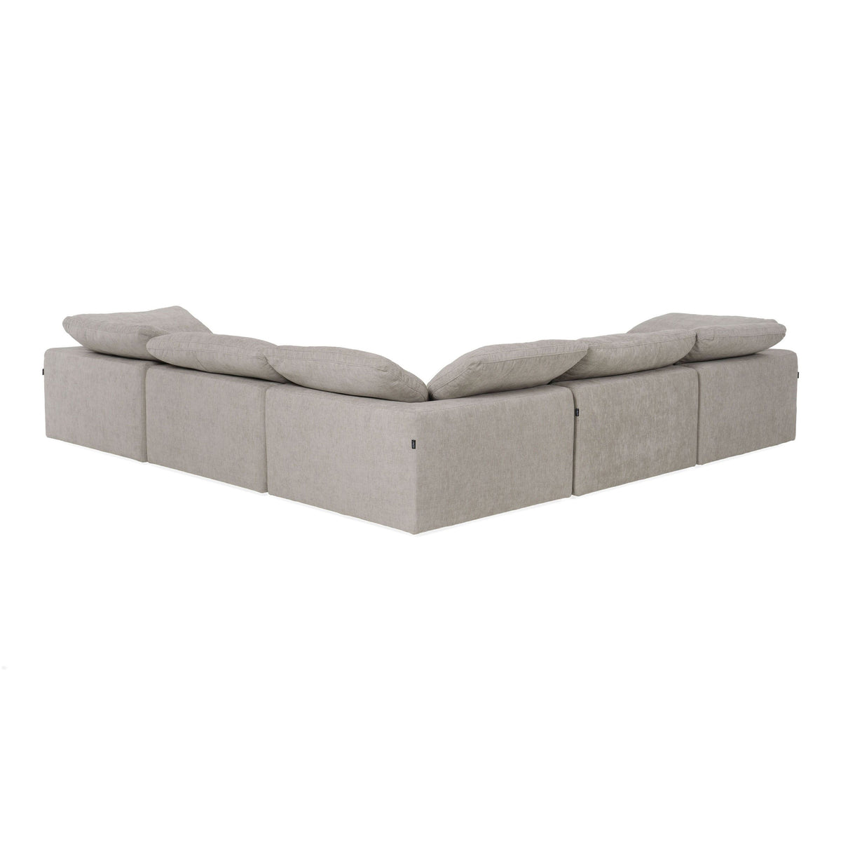 Corinth Modern Grey Fabric Sectional Sofa with 3 Power Recliners