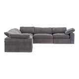 Corinth Modern Dark Grey Fabric Sectional Sofa with 3 Power Recliners