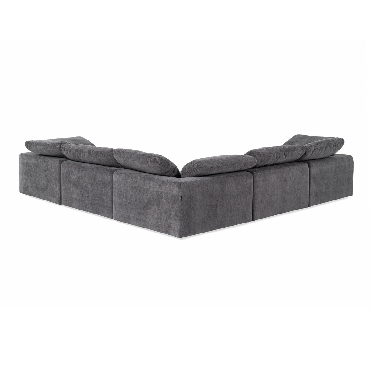 Corinth Modern Dark Grey Fabric Sectional Sofa with 3 Power Recliners
