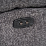 Corinth Modern Dark Grey Fabric Sectional Sofa with 3 Power Recliners