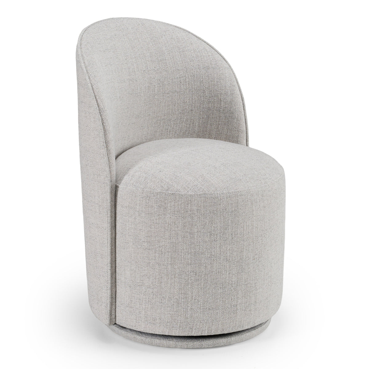 Correa Modern Light Grey Fabric Swivel Dining Chair