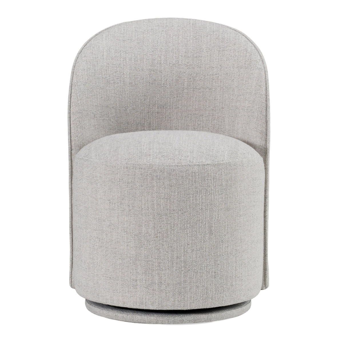 Correa Modern Light Grey Fabric Swivel Dining Chair