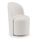 Correa Modern White Fabric Swivel Dining Chair
