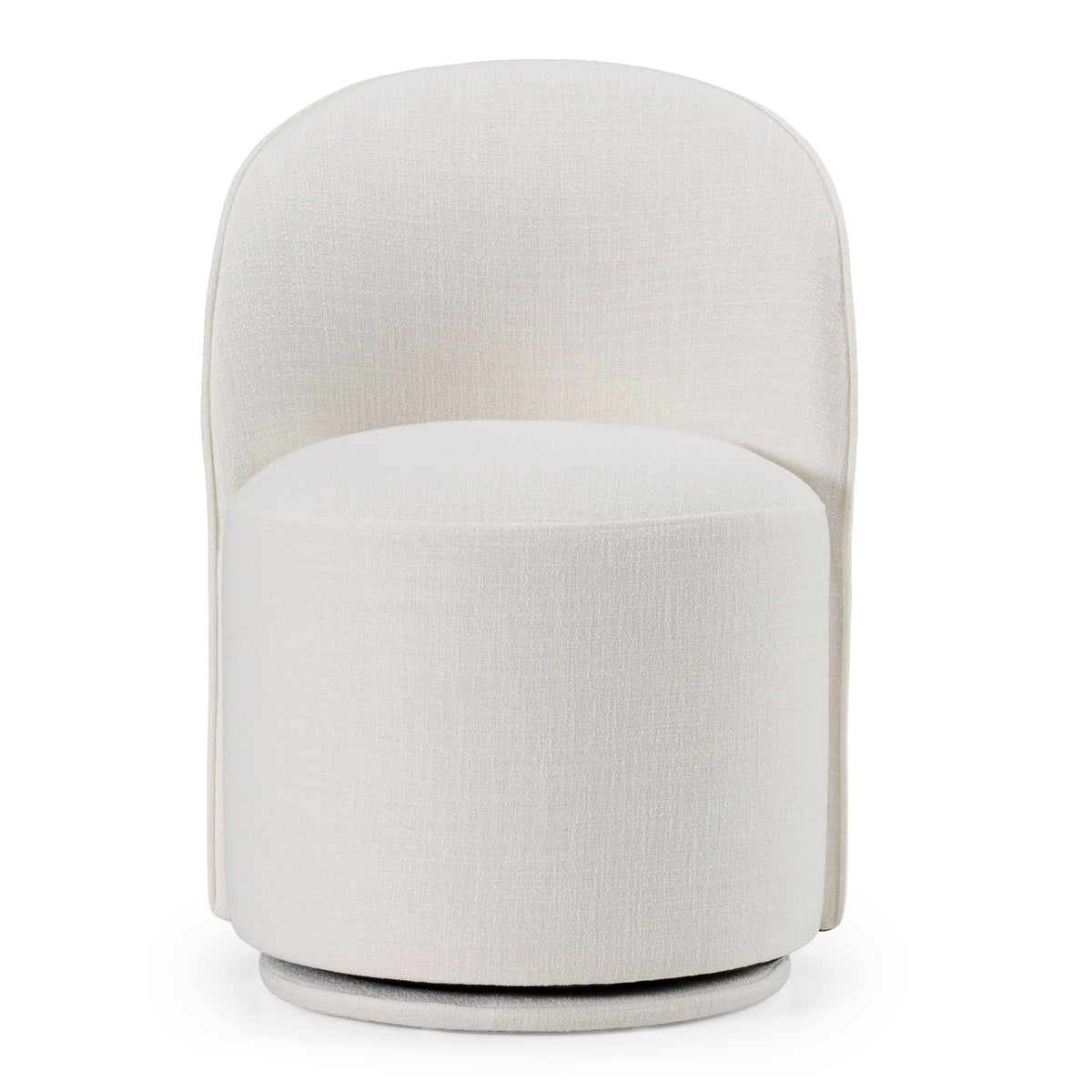 Correa Modern White Fabric Swivel Dining Chair