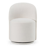 Correa Modern White Fabric Swivel Dining Chair
