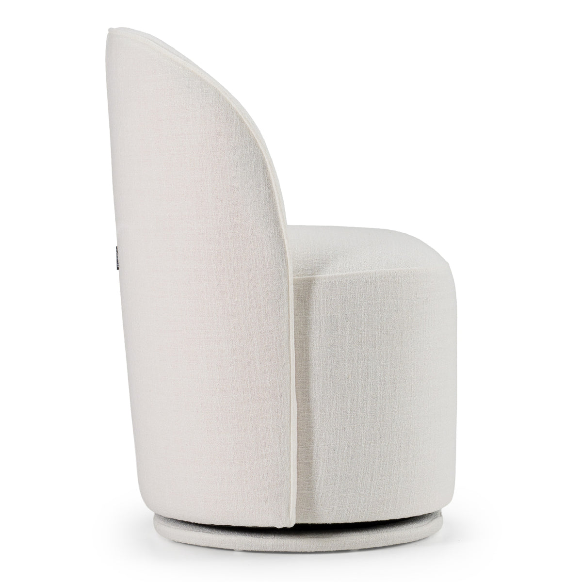 Correa Modern White Fabric Swivel Dining Chair