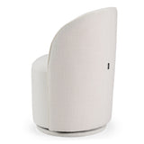 Correa Modern White Fabric Swivel Dining Chair
