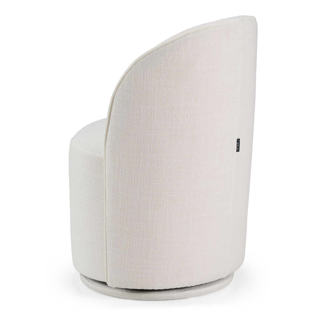 Correa Modern White Fabric Swivel Dining Chair