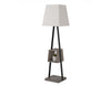 Cortez Modern Black Metal & Faux Concrete Floor Lamp