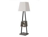 Cortez Modern Black Metal & Faux Concrete Floor Lamp