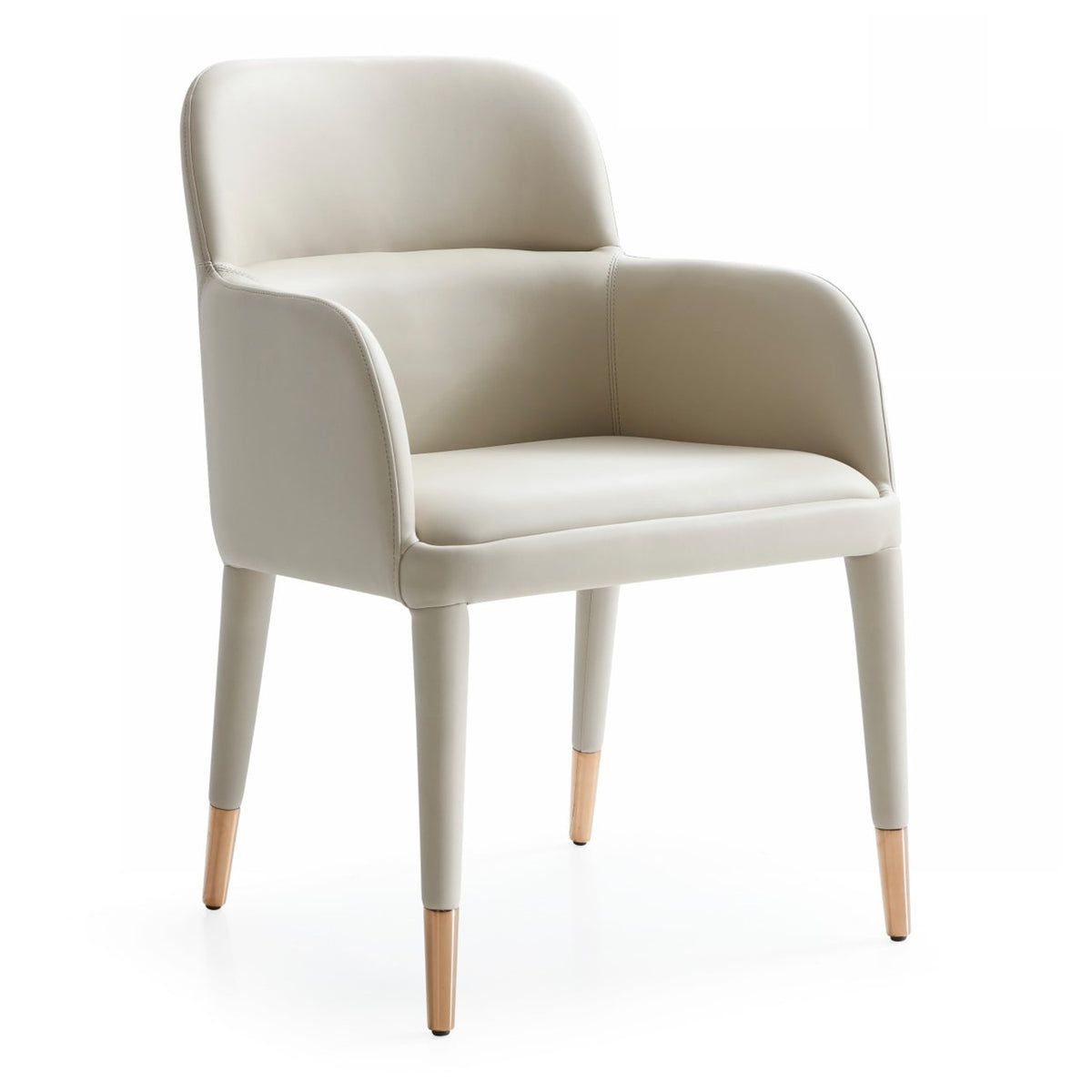Cortina Modern Beige Eco-Leather Dining Arm Chair