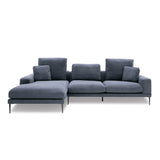 Corwith Modern Blue Fabric Left Facing Sectional Sofa