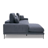 Corwith Modern Blue Fabric Left Facing Sectional Sofa