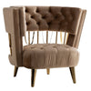 Courtney Beige & Gold Fabric Lounge Chair