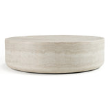 Cozad Modern Faux Travertine Round Coffee Table