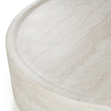 Cozad Modern Faux Travertine Round Coffee Table