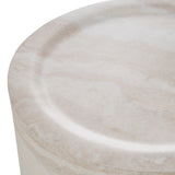 Cozad Modern Faux Travertine Round End Table