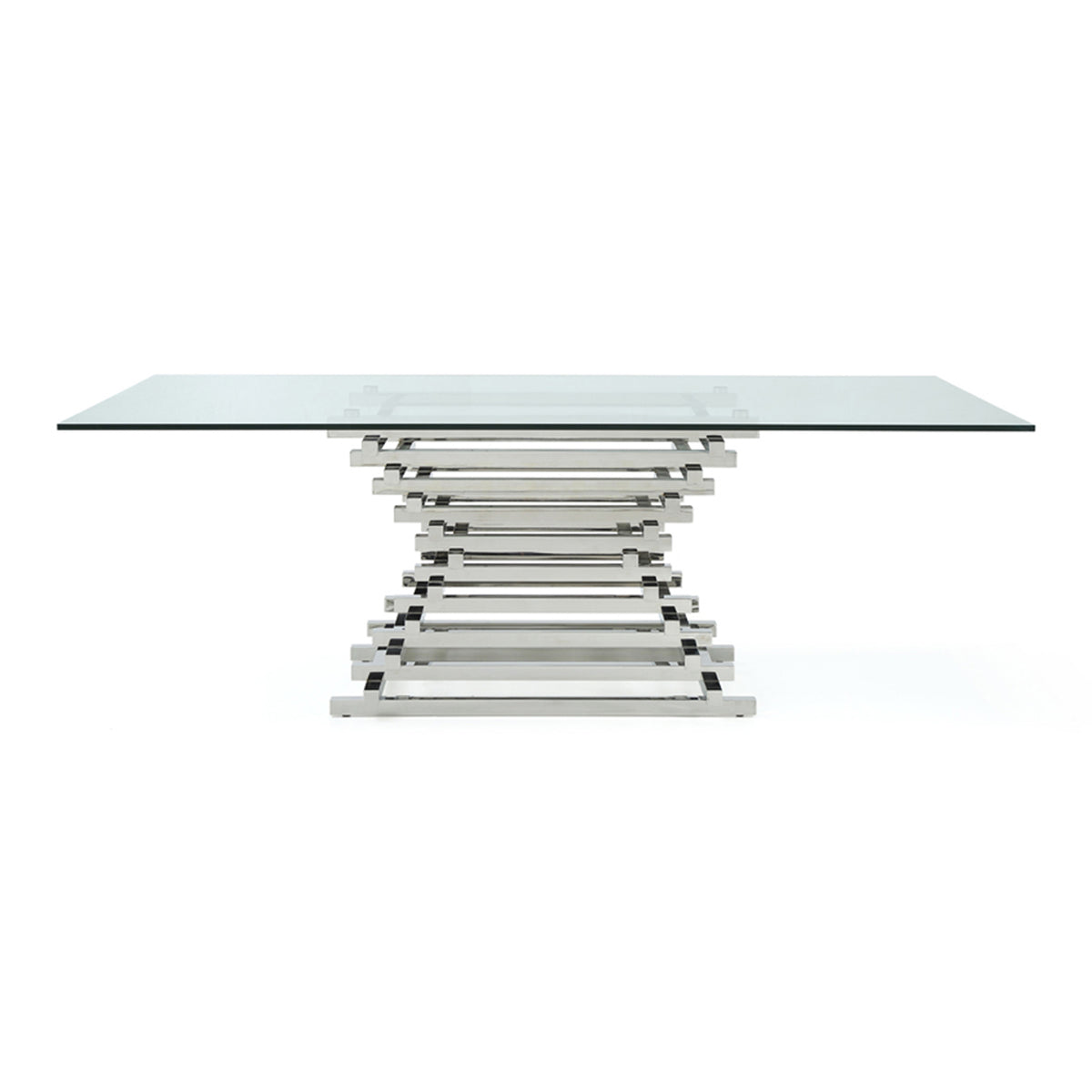 Crawford Modern Rectangular Glass Dining Table