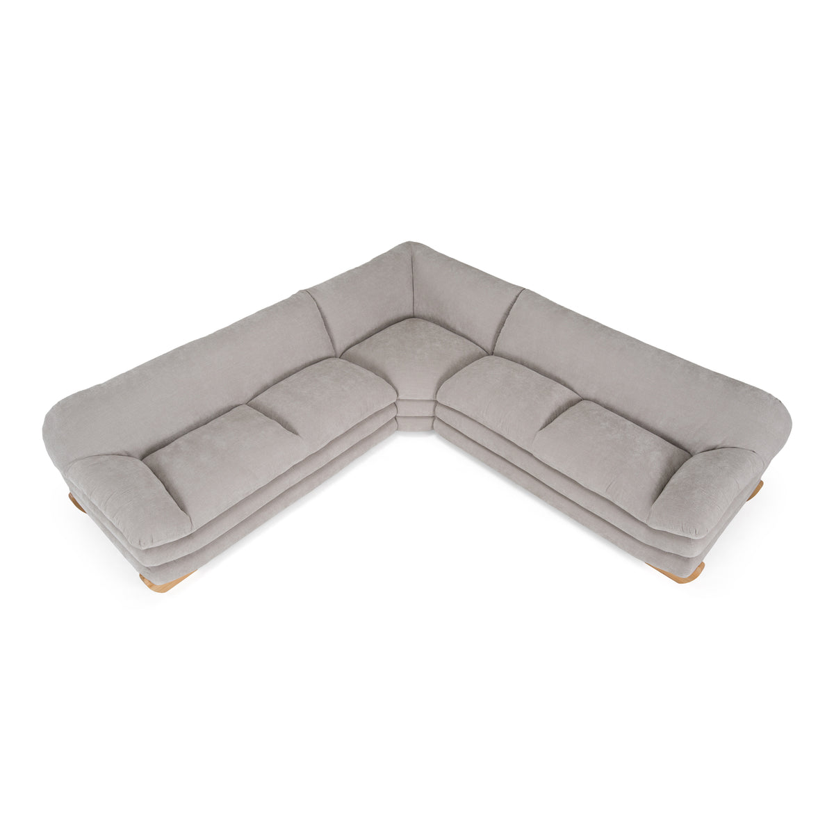 Crockett Modern Light Grey Fabric Sectional Sofa