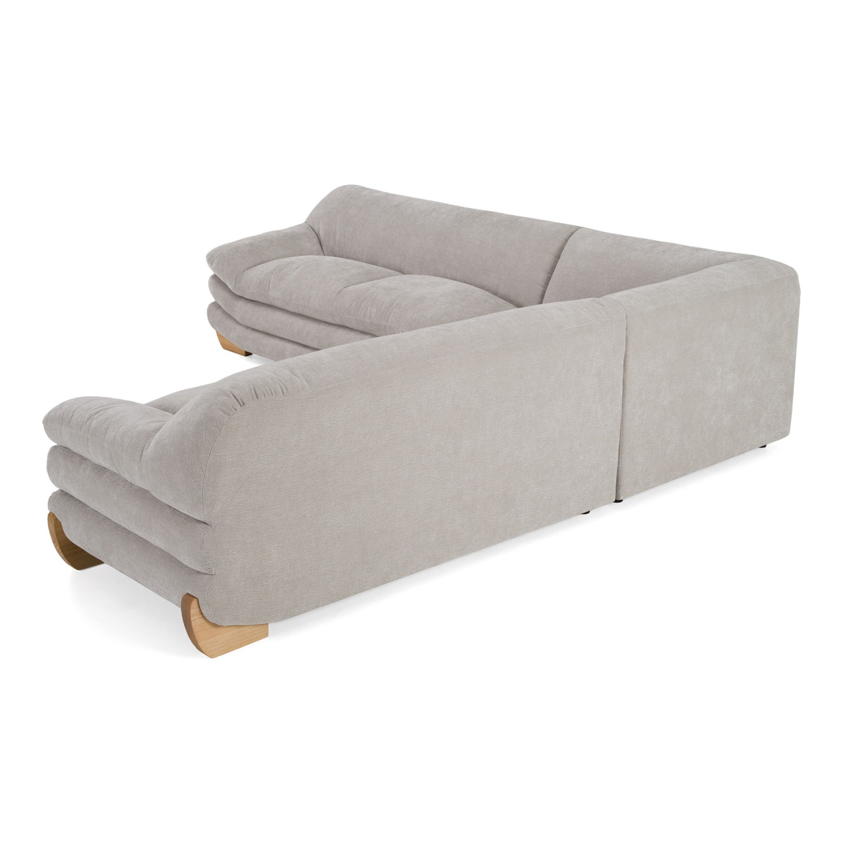 Crockett Modern Light Grey Fabric Sectional Sofa