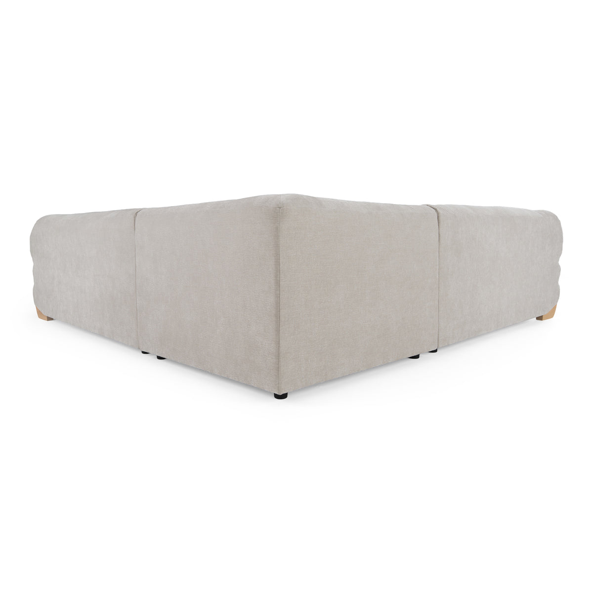 Crockett Modern Light Grey Fabric Sectional Sofa
