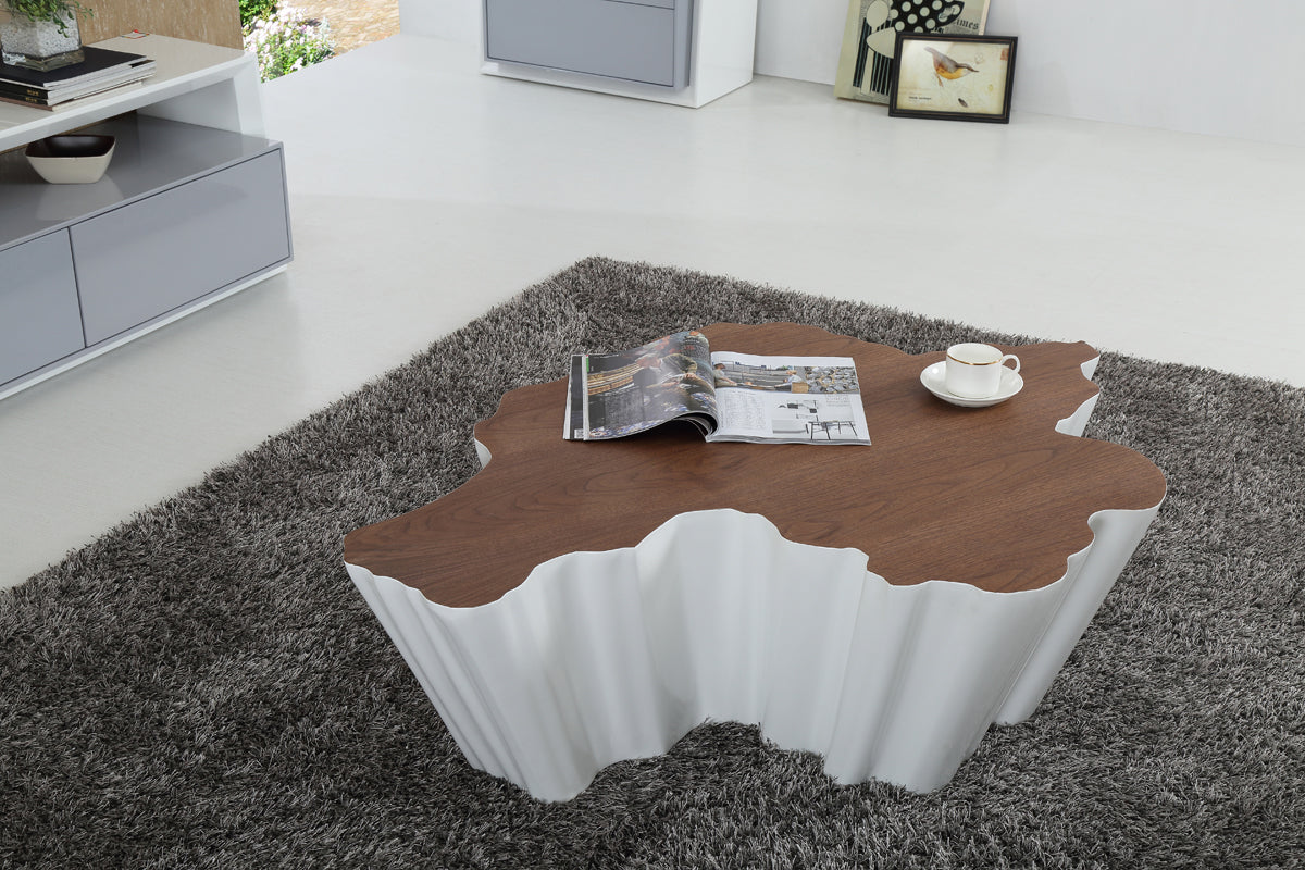 Cottonwood Modern Walnut & White Coffee Table