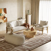 Kael Contemporary White Sherpa Ottoman