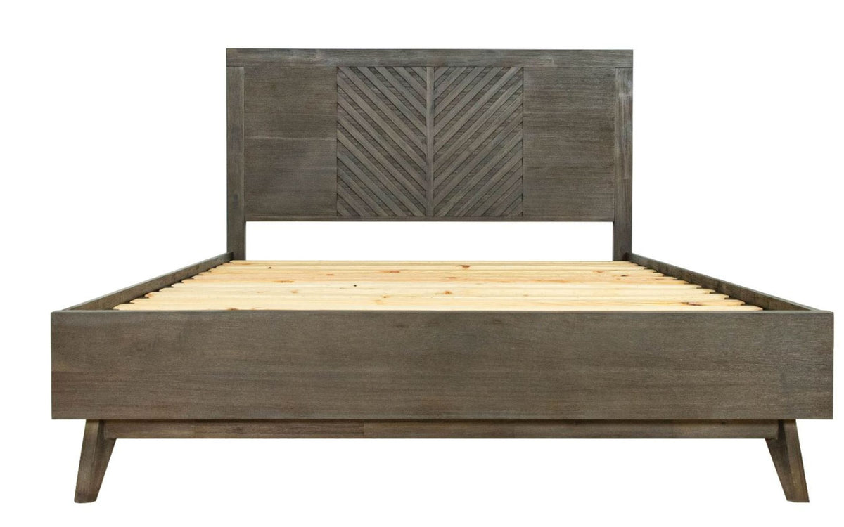 Queen Daisy Mid-Century Dark Acacia Bed