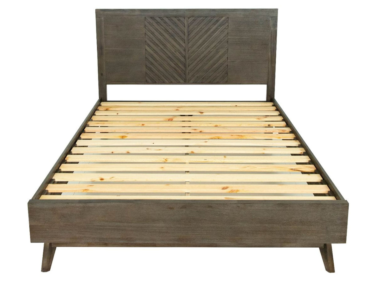 Queen Daisy Mid-Century Dark Acacia Bed