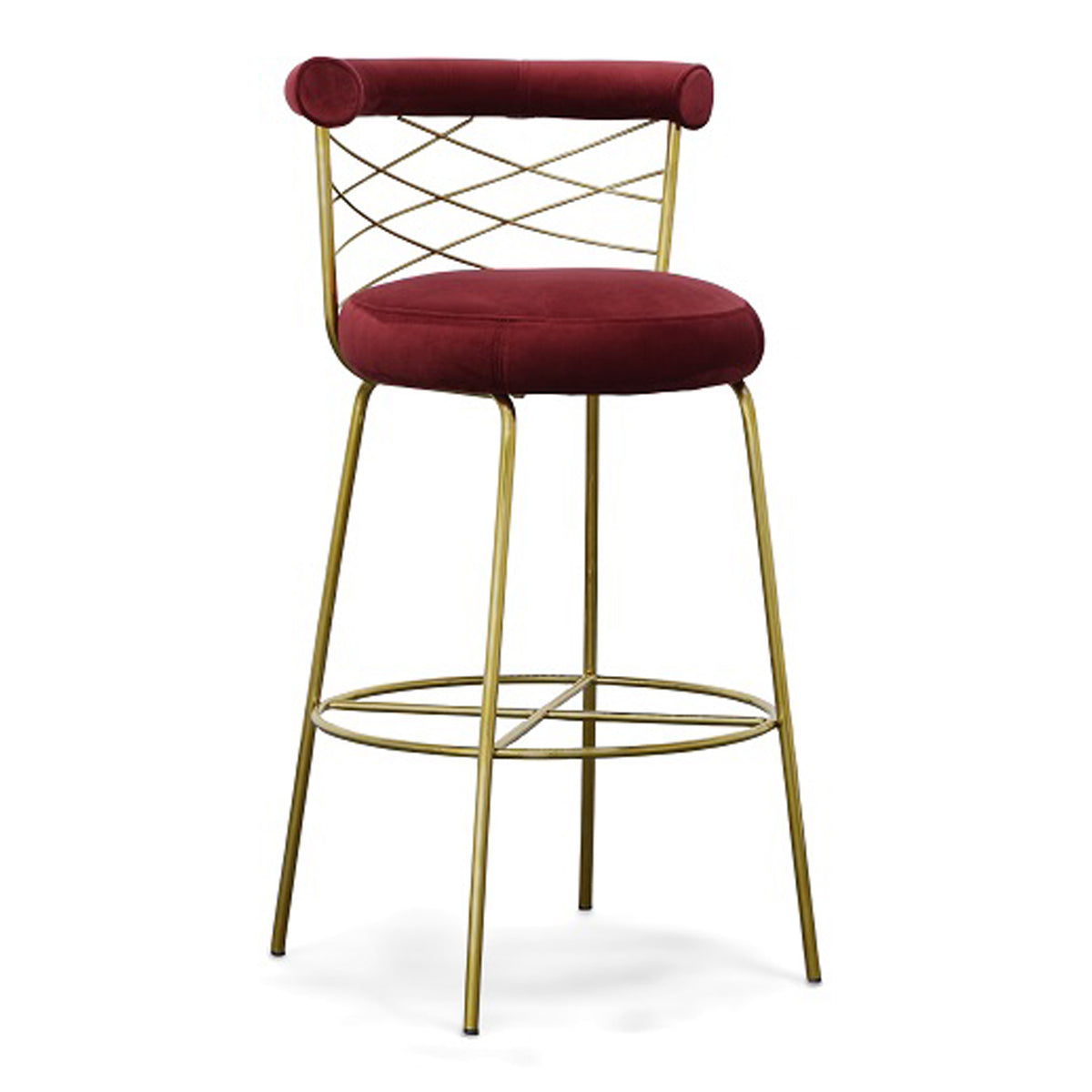 Dakin Modern Glam Red & Gold Barstool