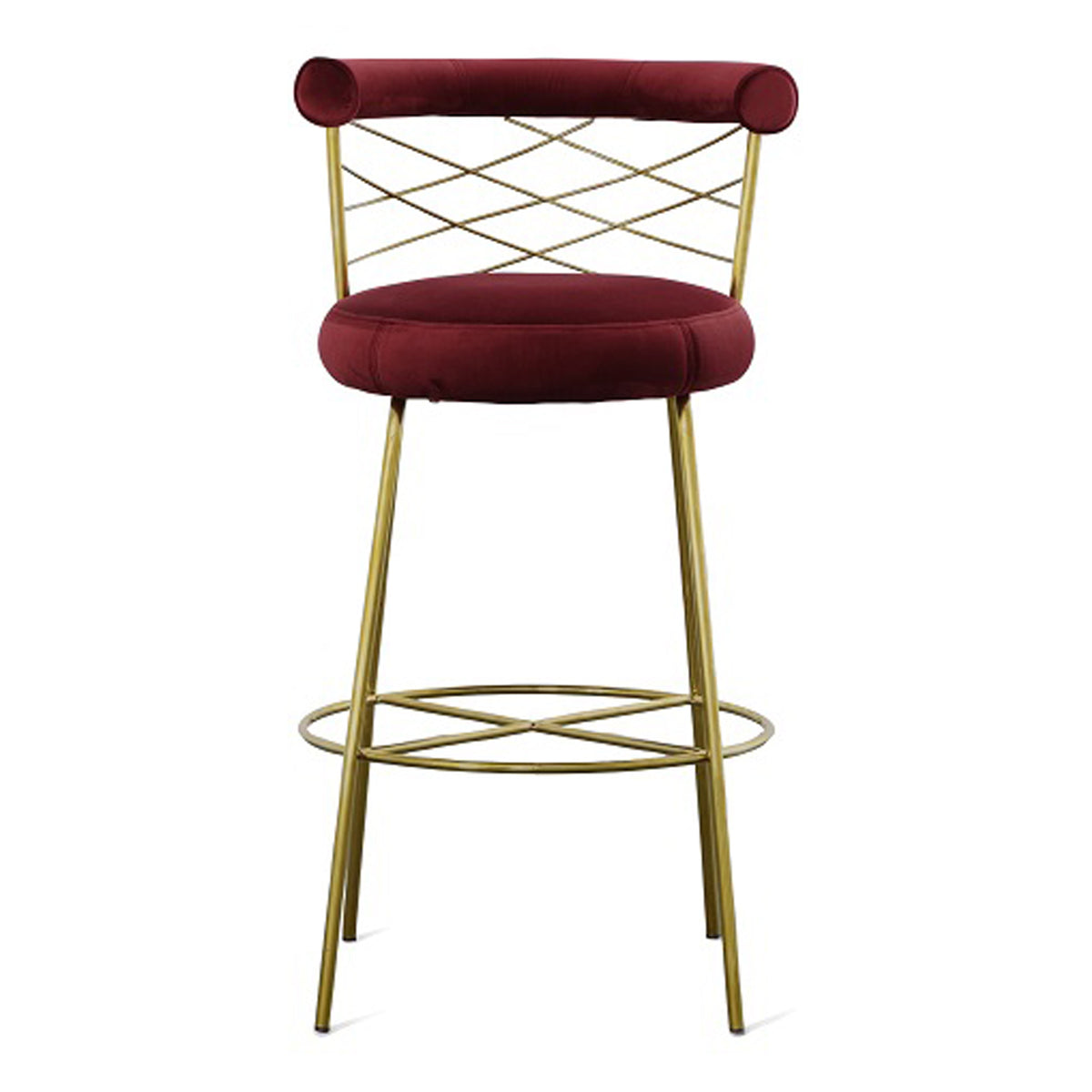 Dakin Modern Glam Red & Gold Barstool