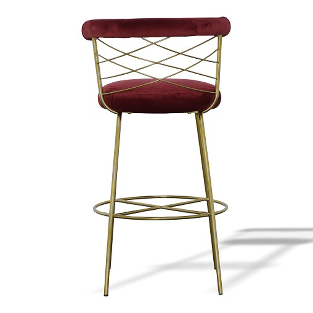 Dakin Modern Glam Red & Gold Barstool