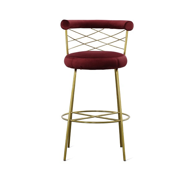 Dakin Modern Glam Red & Gold Barstool