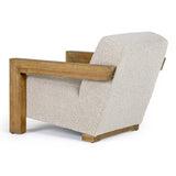Dalhart Modern Beige Fabric + Grey Wash Wood Accent Chair