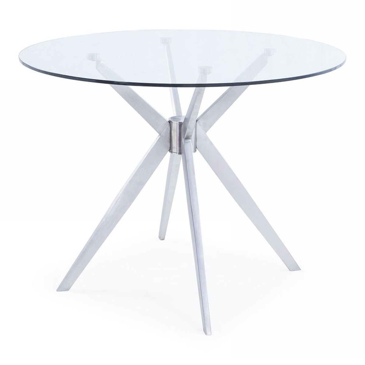 Dallas Modern Brushed Stainless Steel Dining Table