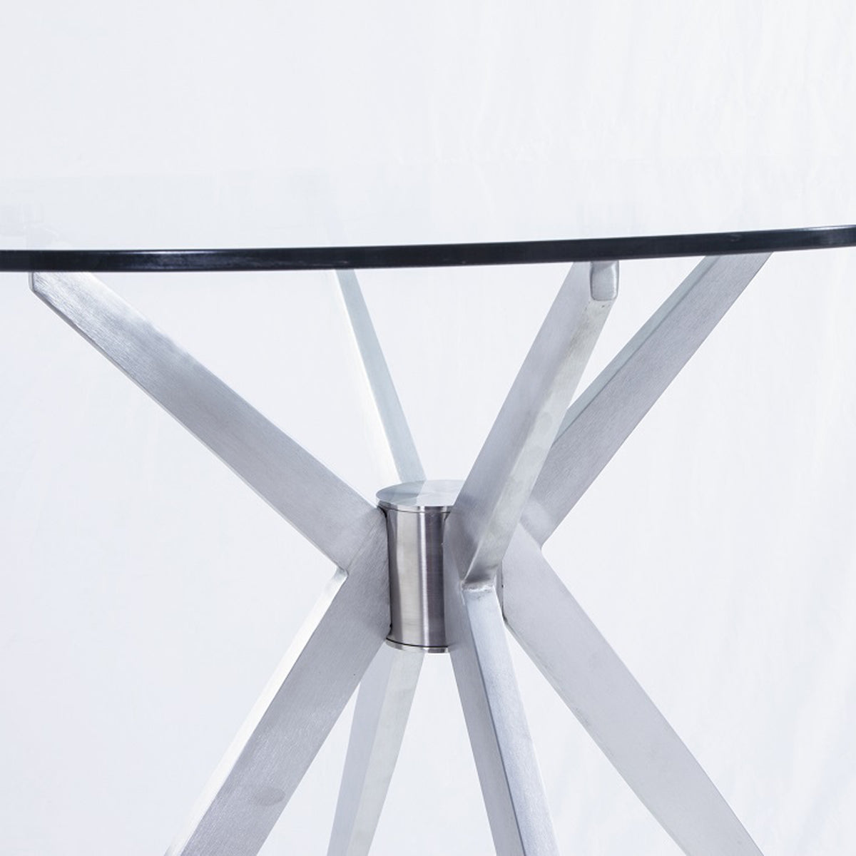 Dallas Modern Brushed Stainless Steel Dining Table