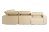 Dalton Modern Italian Cream Leather Sectional Sofa + Recliners