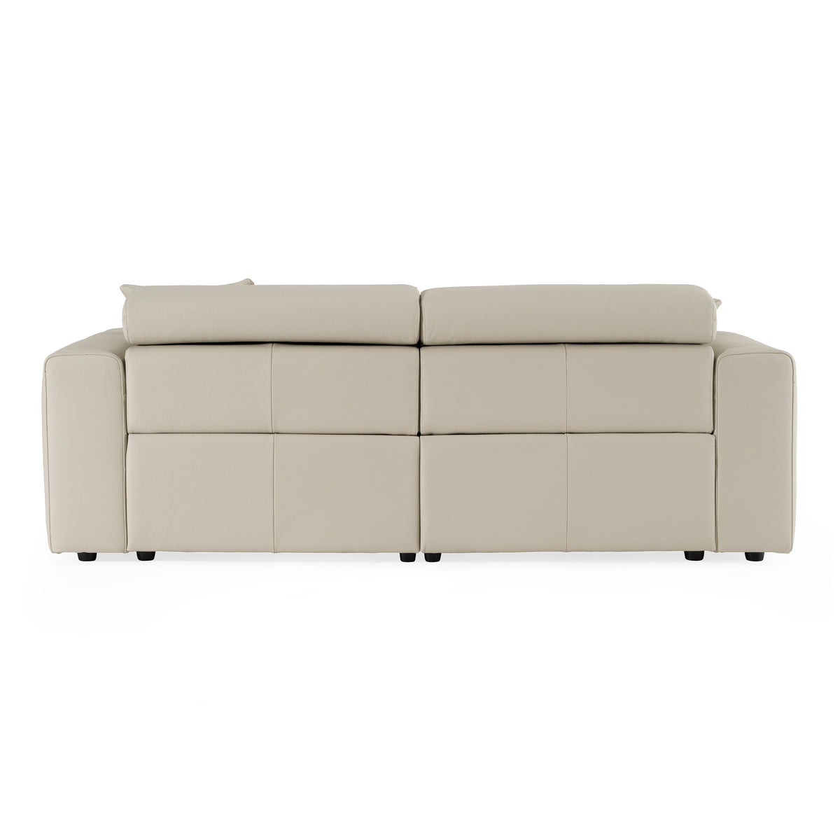 Dalton Modern Italian Light Grey Leather 3-Seat Sofa + 2 Recliners