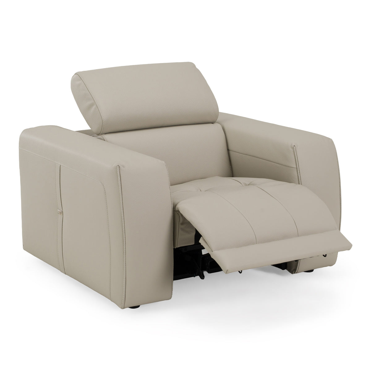 Dalton Modern Italian Light Grey Leather Recliner Chair