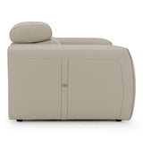 Dalton Modern Italian Light Grey Leather Recliner Chair