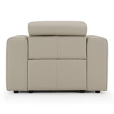 Dalton Modern Italian Light Grey Leather Recliner Chair