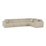 Dalton Modern Italian Oyster Leather Sectional + 2 Recliners