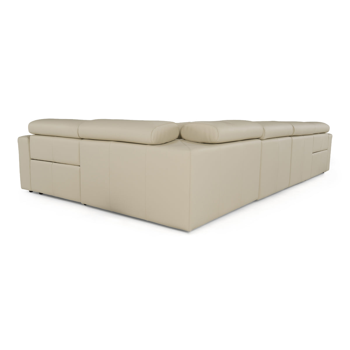 Dalton Modern Italian Oyster Leather Sectional + 2 Recliners